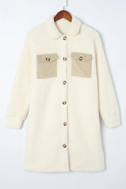 Threaded Pear Olivia Single Breasted Teddy Coat