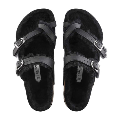 Birkenstock Unisex Mayari Shearling Natural Leather Black