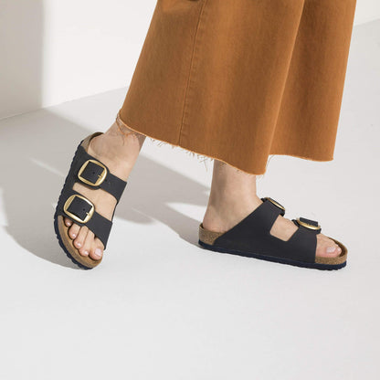 Birkenstock Arizona Big Buckle Nubuck Leather Midnight Sandals