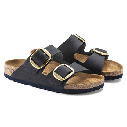 Birkenstock Arizona Big Buckle Nubuck Leather Midnight Sandals