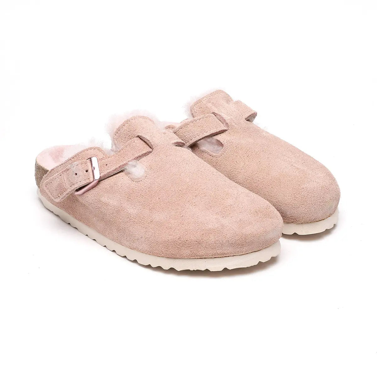 Birkenstock Boston Shearling Suede Leather Clogs