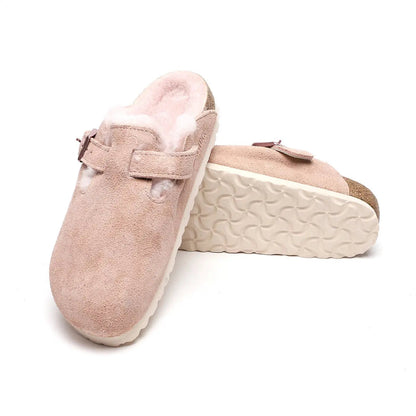 Birkenstock Boston Shearling Suede Leather Clogs