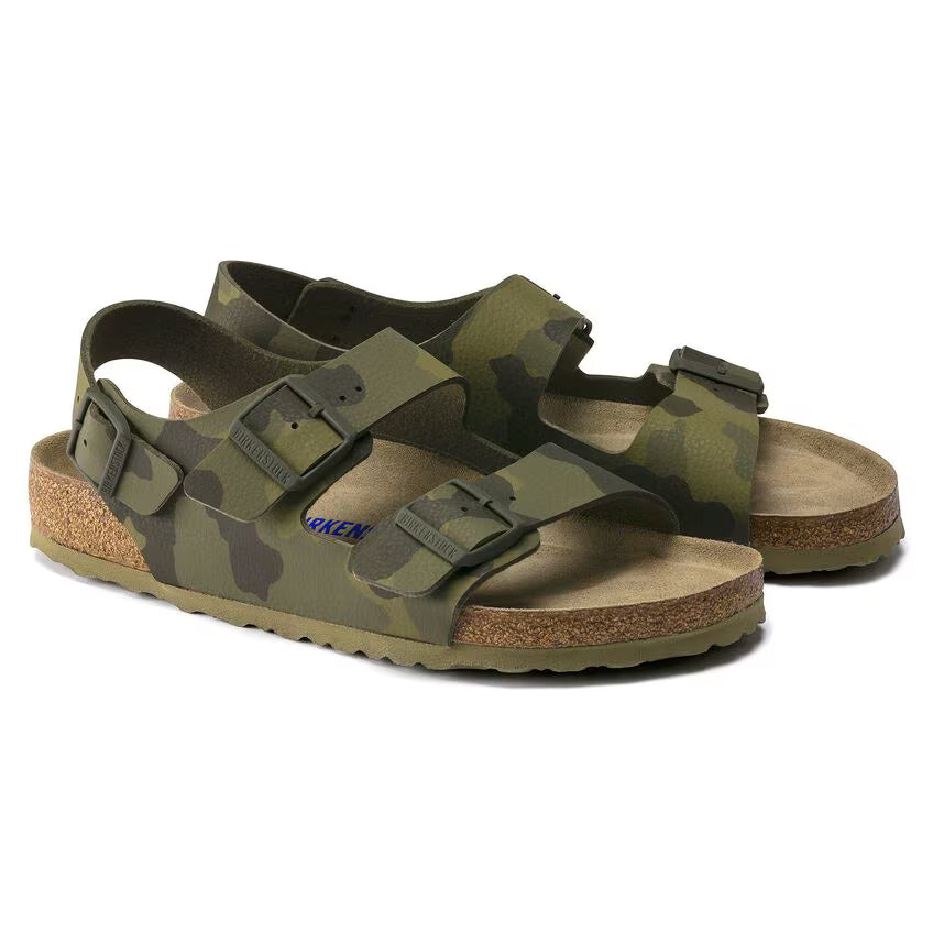 Birkenstock Milano Kinder Birko Flor Desert Soil Camouflage Green