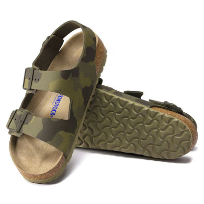 Birkenstock Milano Soft Footbed Birko-Flor Desert Soil Camo Green Sandals