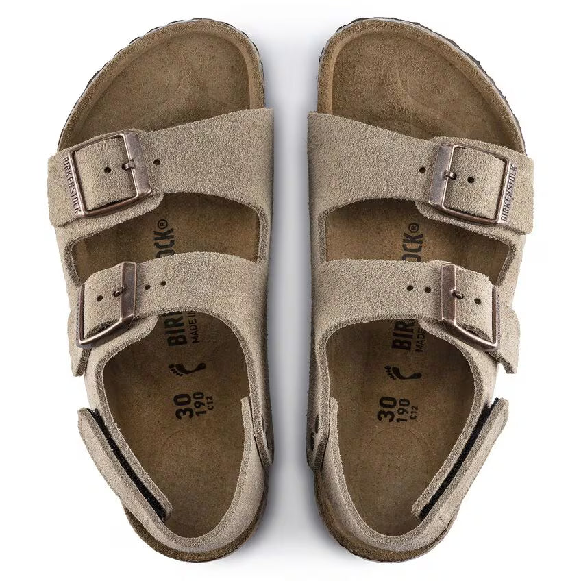 Birkenstock Milano HL Suede Kids Suede Leather Taupe