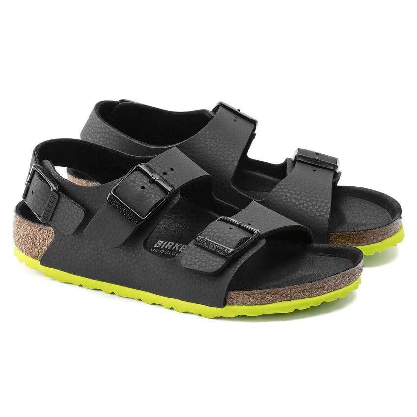 Birkenstock Milano Kid Birko-Flor Desert Soil Black Lime
