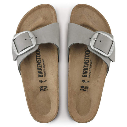 Birkenstock Unisex Madrid Big Buckle Nubuck Leather Dove Gray