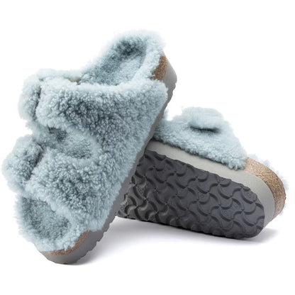 Birkenstock Arizona Big Buckle Pap Teddy Faded Aqua