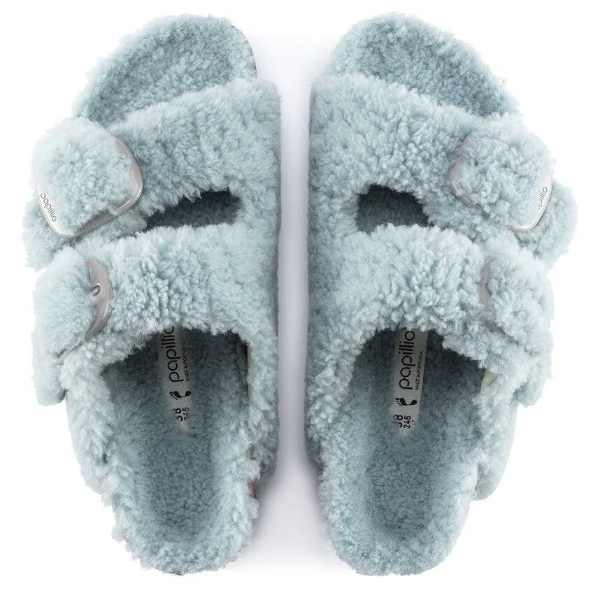 Birkenstock Arizona Big Buckle Pap Teddy Faded Aqua