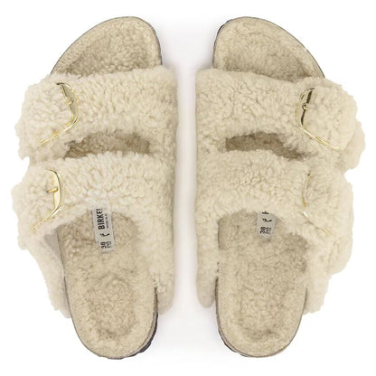 Birkenstock Arizona Big Buckle Shearling Teddy Eggshell