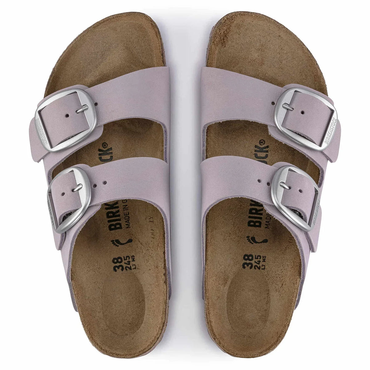 Birkenstock Unisex Arizona Big Buckle Natural Leather Nubuck Yomo Lilac
