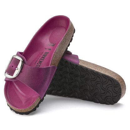 Birkenstock Madrid Big Buckle Natural Oiled Leather Festival Fuchsia