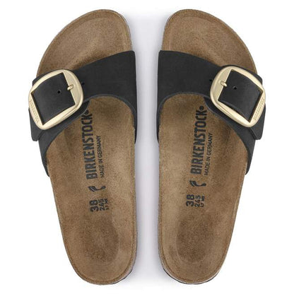 Birkenstock Unisex Madrid Big Buckle Nubuck Leather Black