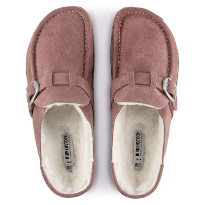 Birkenstock Unisex Buckley Shearling Suede Leather Pink Clay