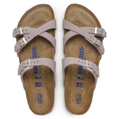 Birkenstock Unisex Franca Nubuck Leather Soft Footbed Yomo Lilac