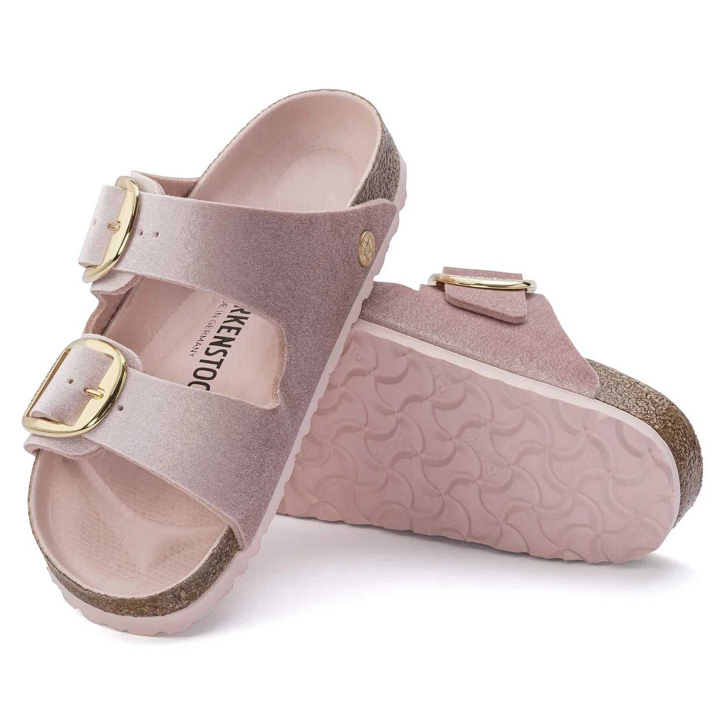 Birkenstock Arizona Big Buckle Rivet Logo Velvet Light Rose