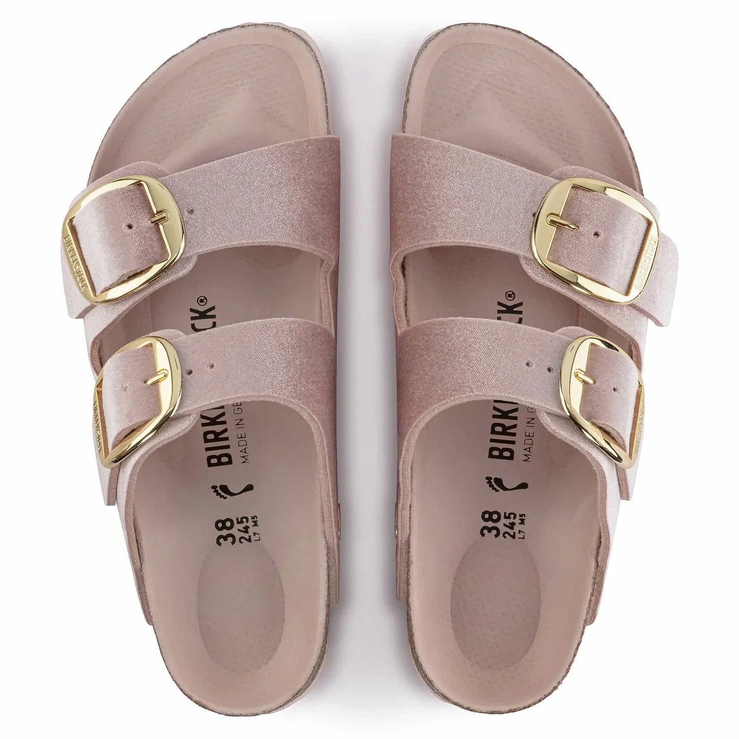 Birkenstock Arizona Big Buckle Rivet Logo Velvet Light Rose
