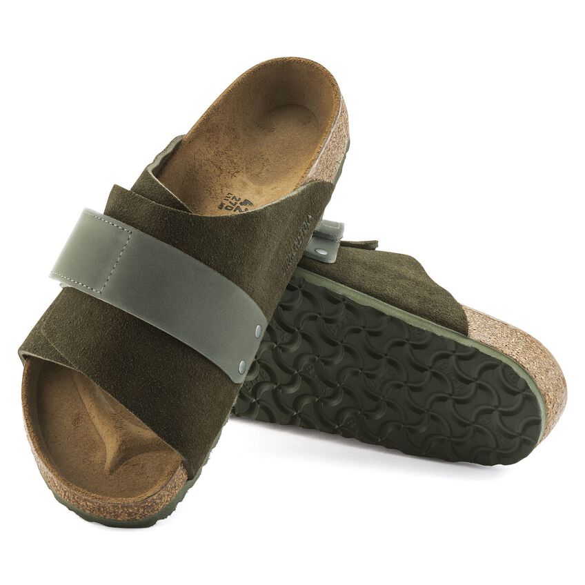 Birkenstock Unisex Kyoto Shearling Suede Leather Fur Thyme