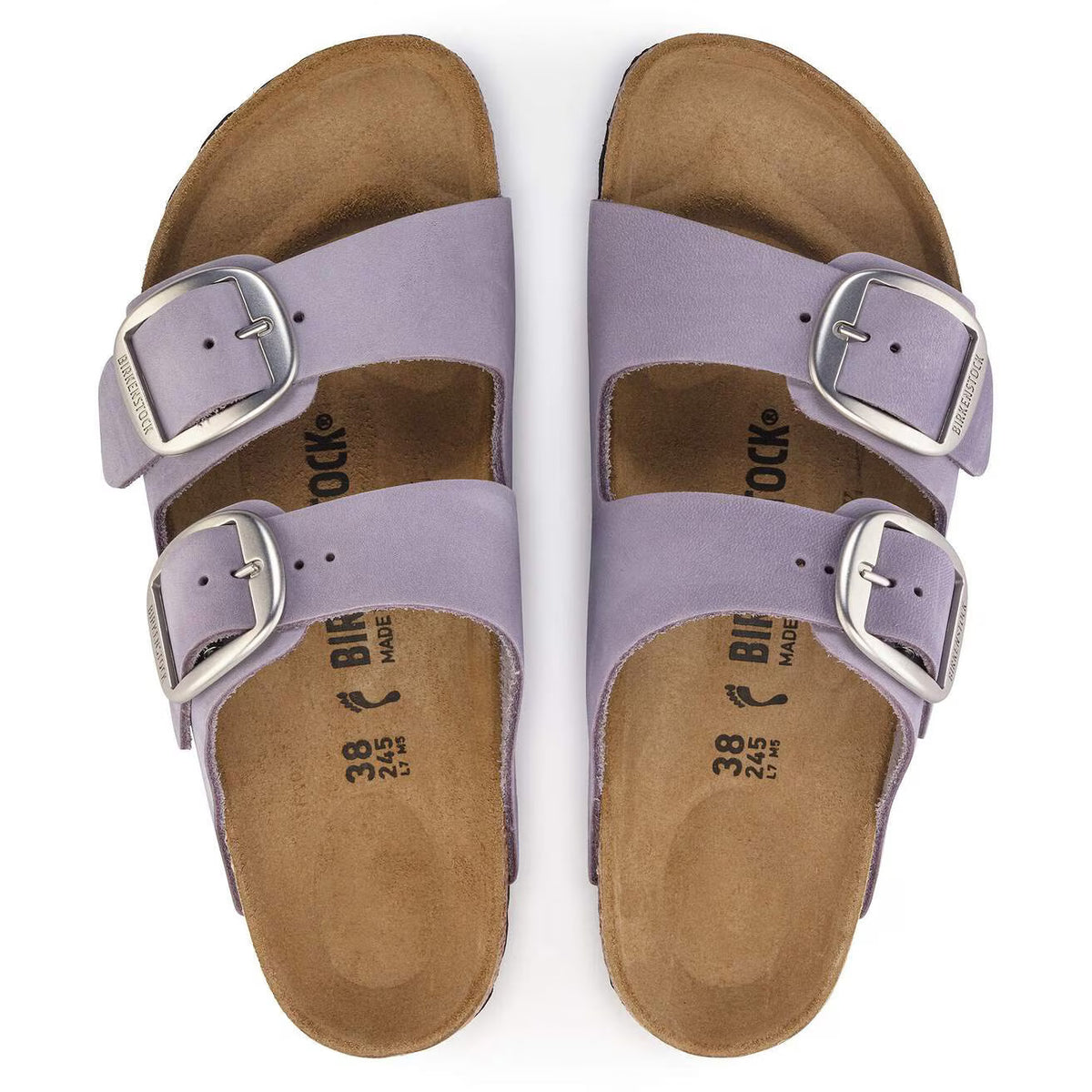 Birkenstock Unisex Arizona Big Buckle Nubuck Leather Purple Fog