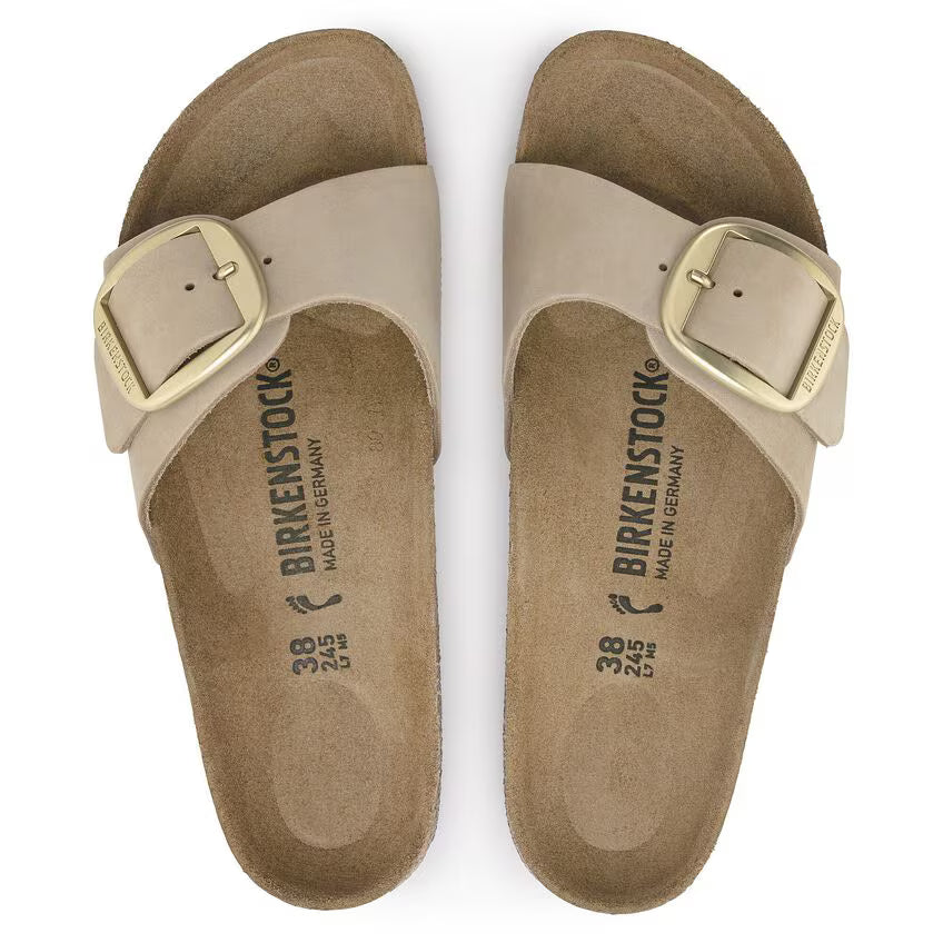 Birkenstock Madrid Big Buckle Nubuck Leather Sandcastle