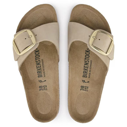 Birkenstock Madrid Big Buckle Nubuck Leather Sandcastle