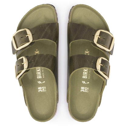 Birkenstock Unisex Arizona Big Buckle Oiled Leather Olive Green