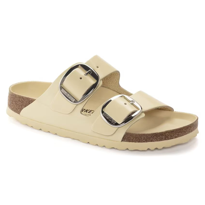Birkenstock Unisex Arizona Big Buckle Natural Leather Patent High Shine Butter