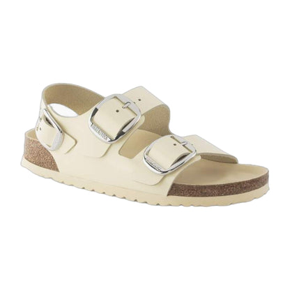 Birkenstock Unisex Milano Big Buckle Natural Leather Patent High Shine Butter