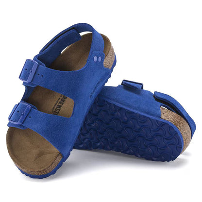 Birkenstock Milano HL Suede Kids Suede Leather Ultra Blue