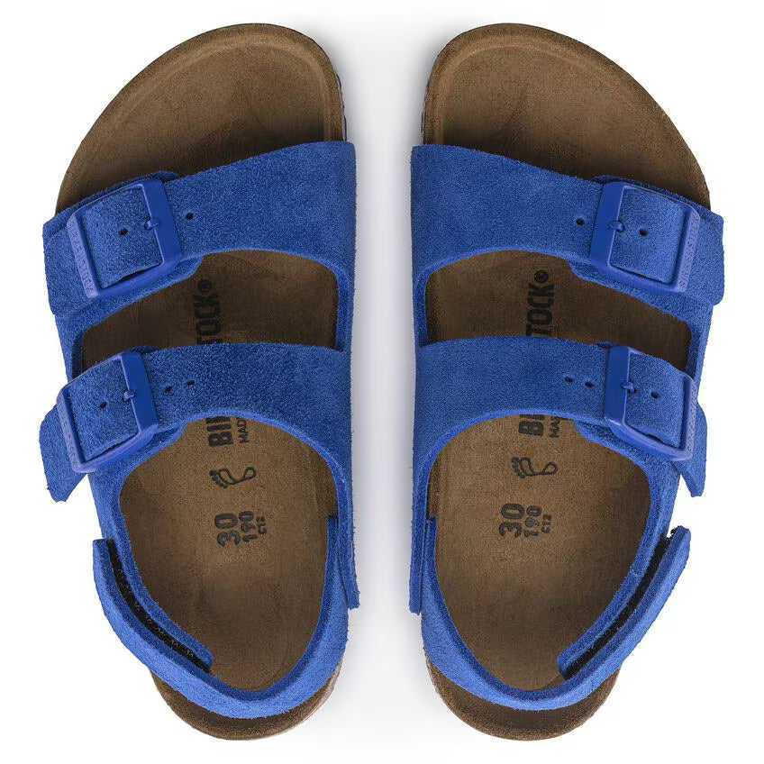 Birkenstock Milano HL Suede Kids Suede Leather Ultra Blue