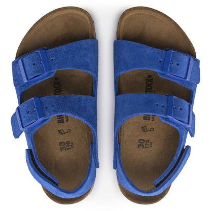Birkenstock Milano HL Suede Kids Suede Leather Ultra Blue
