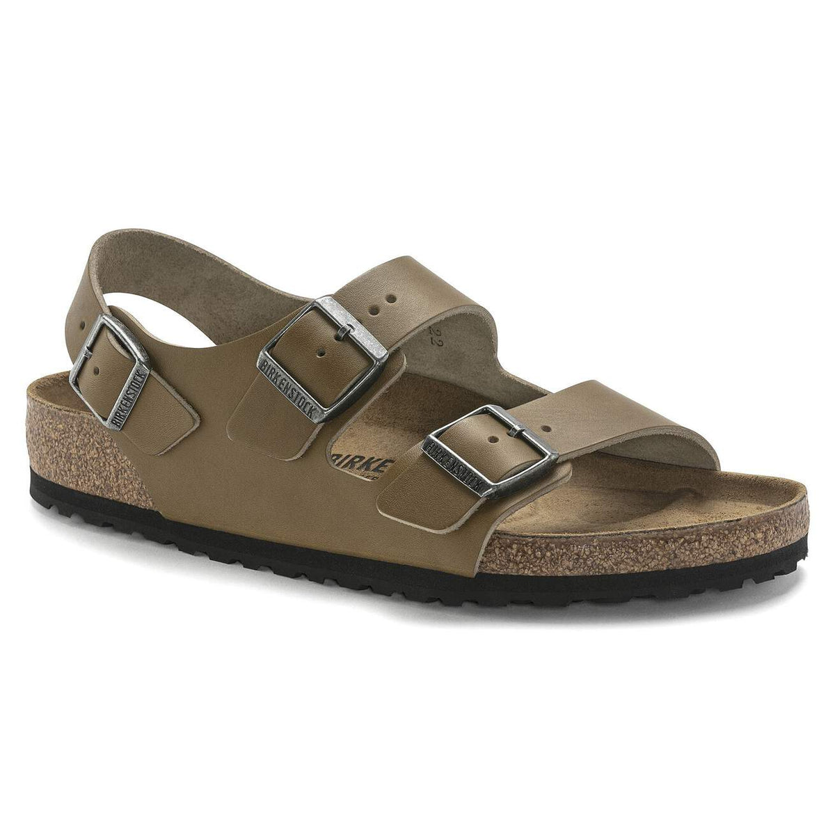Birkenstock Unisex Milano Natural Leather Vintage Wood Faded Khaki