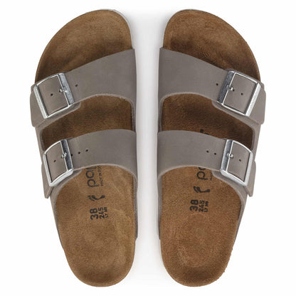Birkenstock Women's Arizona Platform Nubuck Leather  Dove Grey Sandals