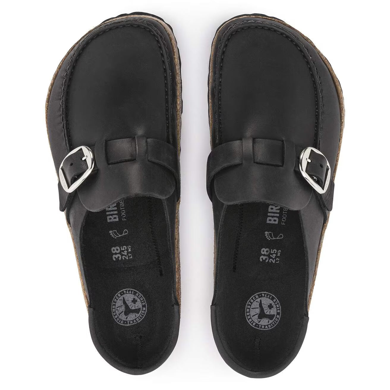 Birkenstock Unisex Buckley Natural Leather Oiled Black