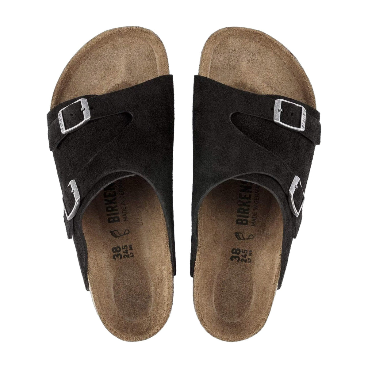 Birkenstock Unisex Zurich Bs Suede Leather Black