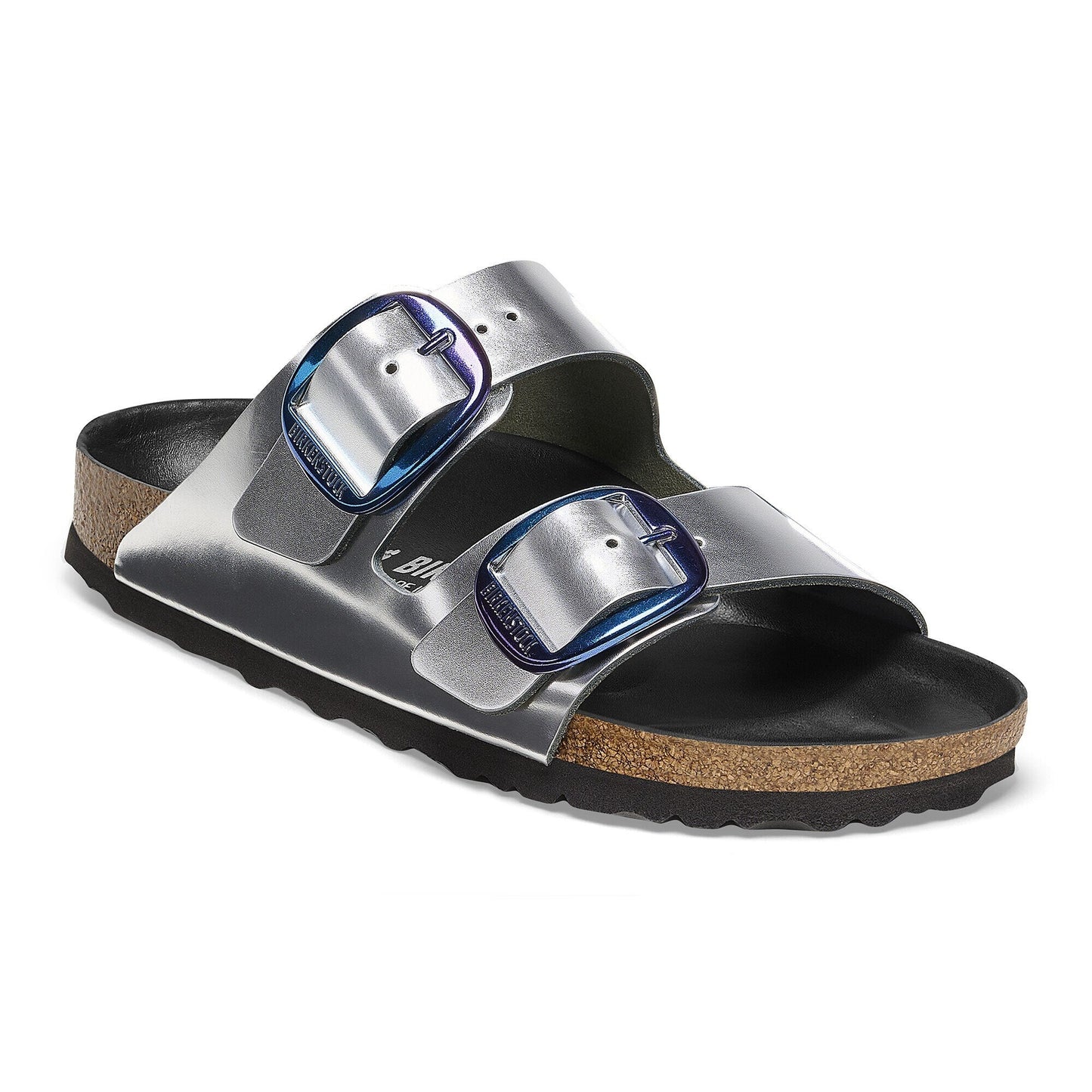 Birkenstock Arizona Big Buckle Natural Leather Metallic Silver