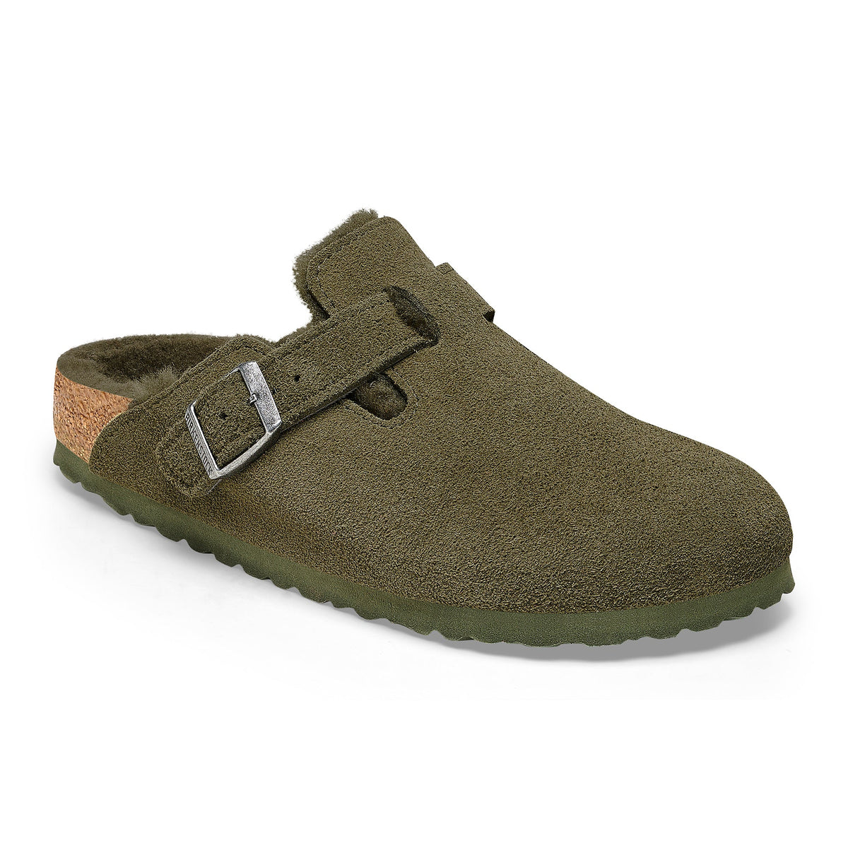 Birkenstock Boston Shearling 'Suede Leather' Narrow Fit Sandals
