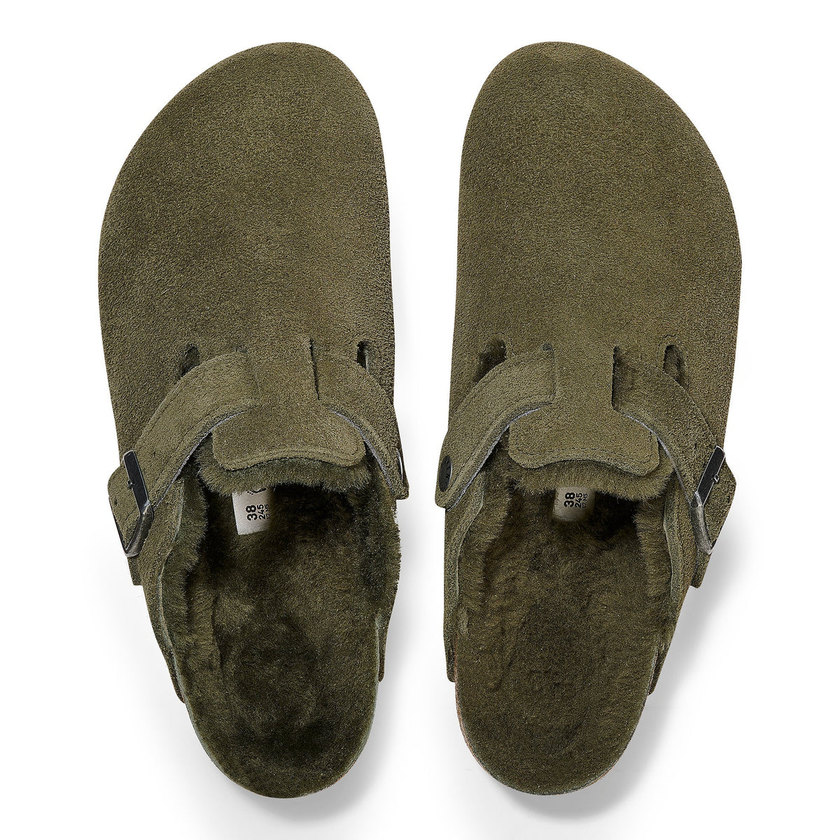 Birkenstock Boston Shearling 'Suede Leather' Narrow Fit Sandals