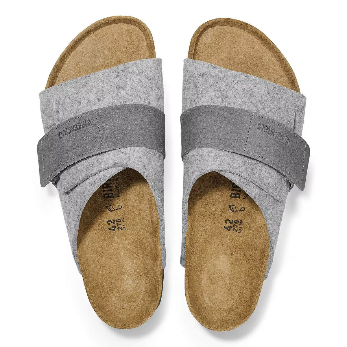 Birkenstock Unisex Kyoto Leather Textile Light Gray