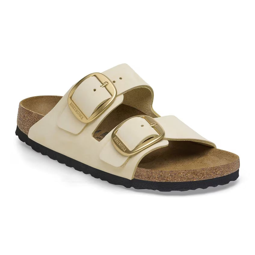 Birkenstock Unisex Arizona Big Buckle Nubuck Leather Ecru