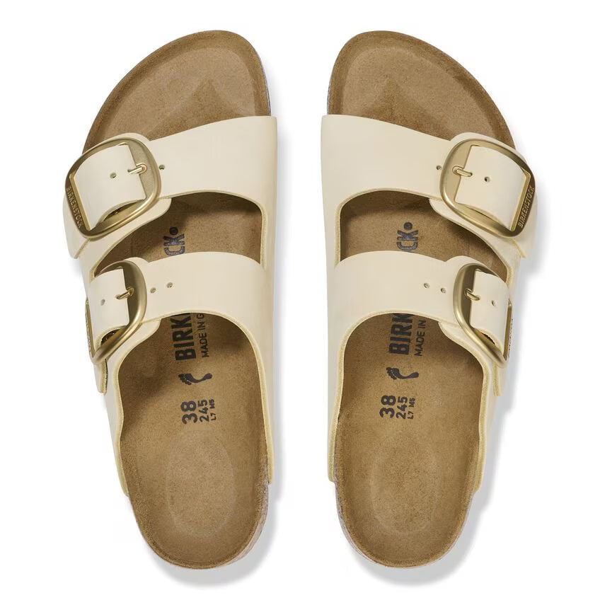 Birkenstock Unisex Arizona Big Buckle Nubuck Leather Ecru