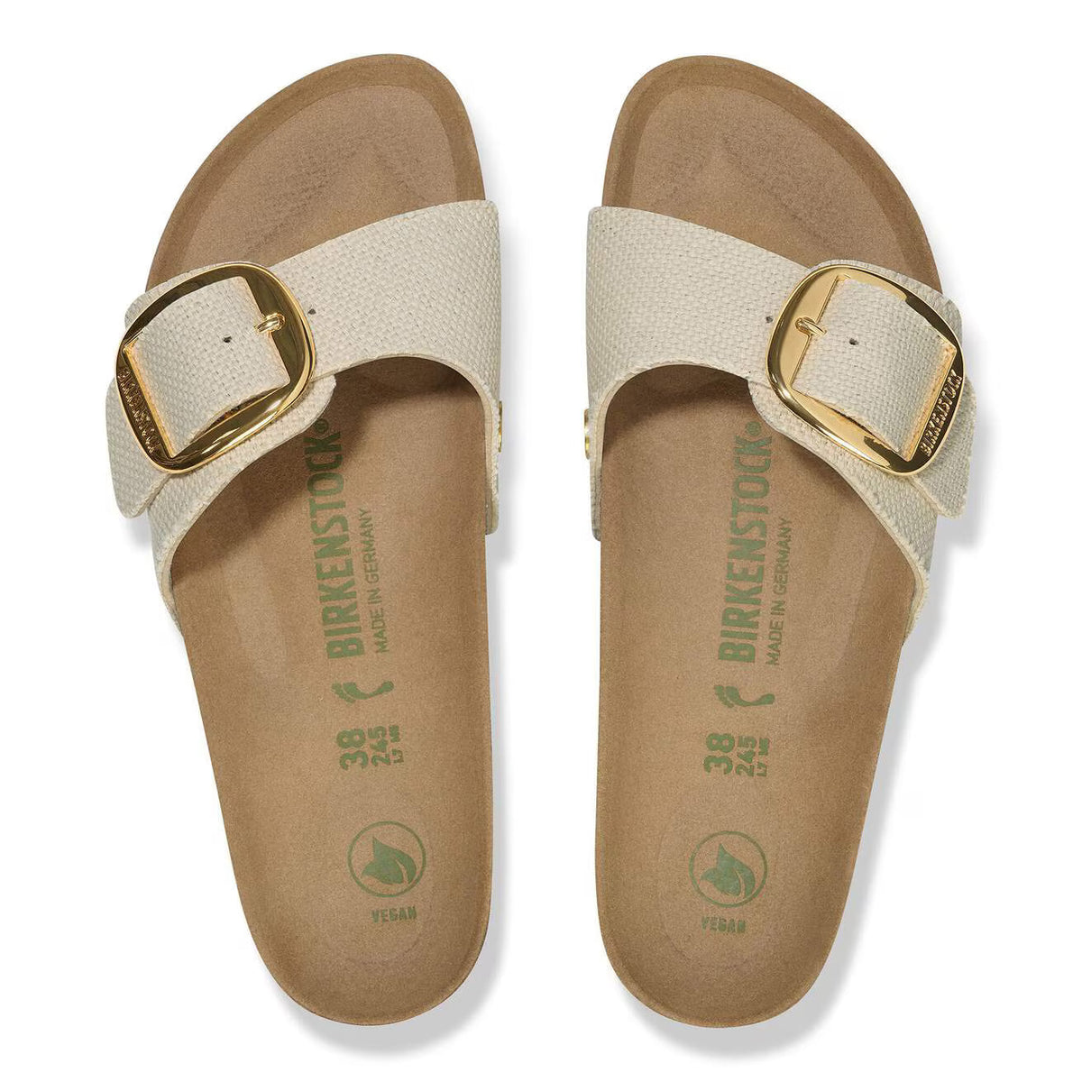Birkenstock Unisex Madrid Big Buckle Rivet Logo Textile Eggshell