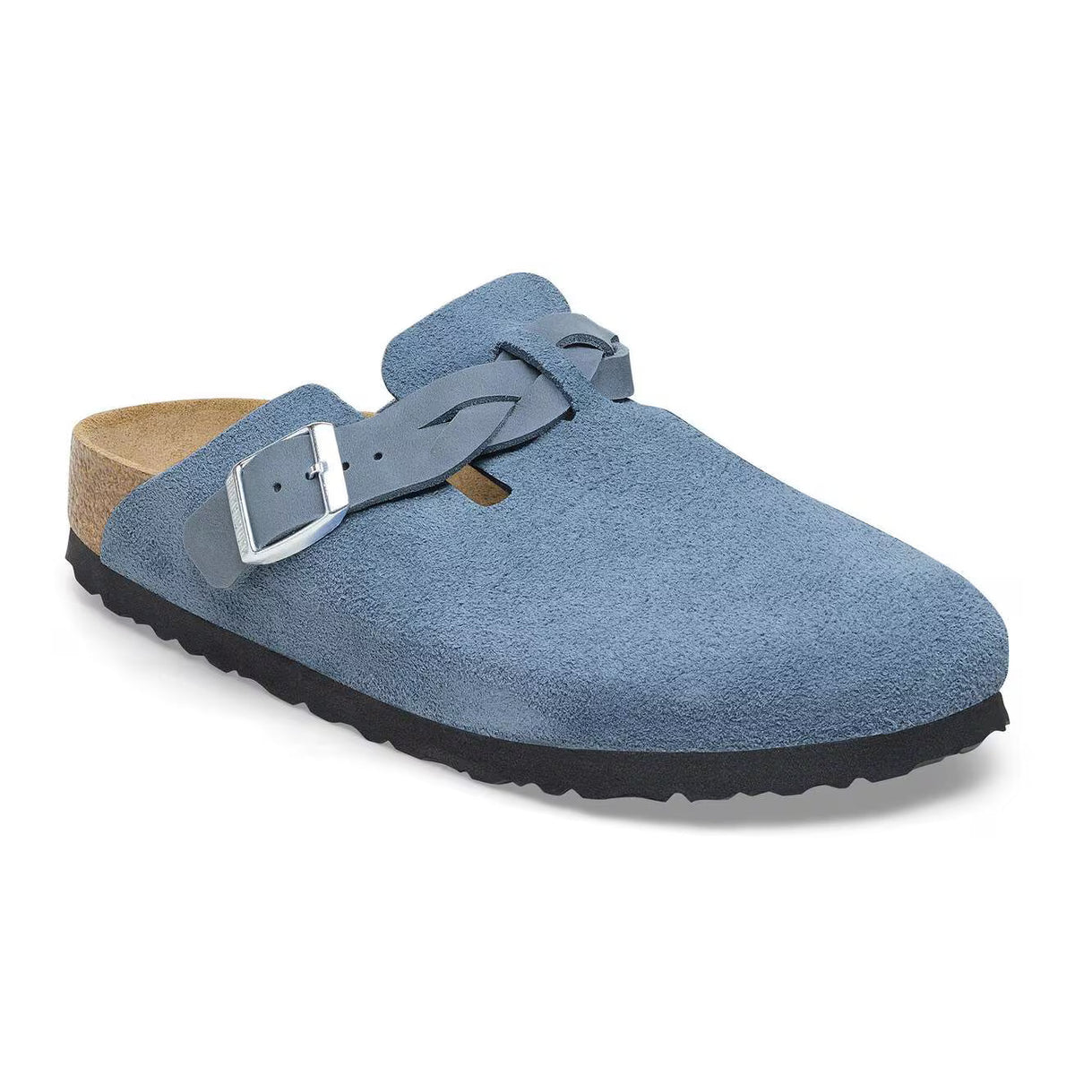 Birkenstock Unisex Boston Braided Suede Leather Elemental Blue