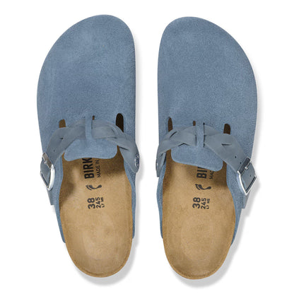 Birkenstock Unisex Boston Braided Suede Leather Elemental Blue
