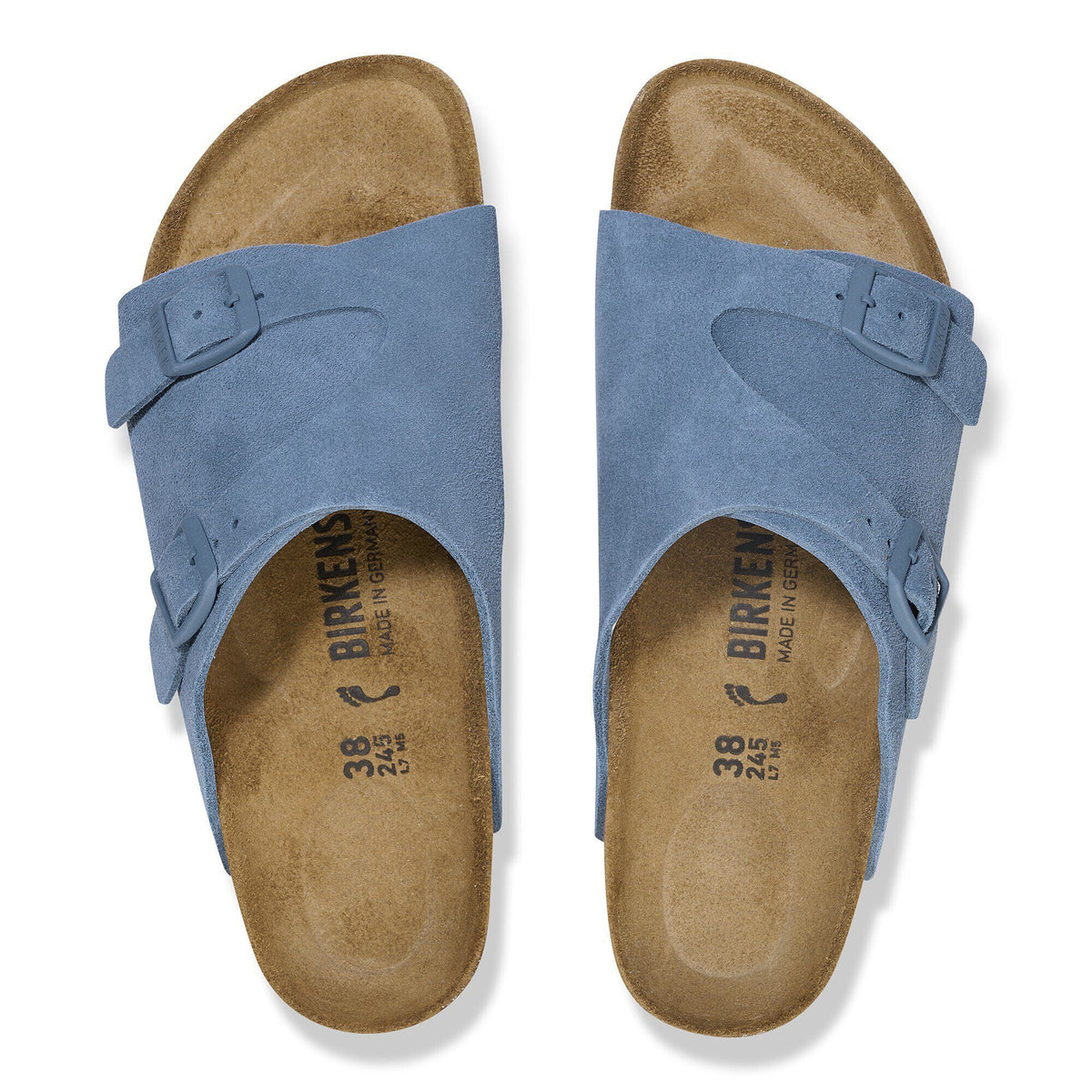 Birkenstock Unisex Zurich Bs Suede Leather Elemental Blue