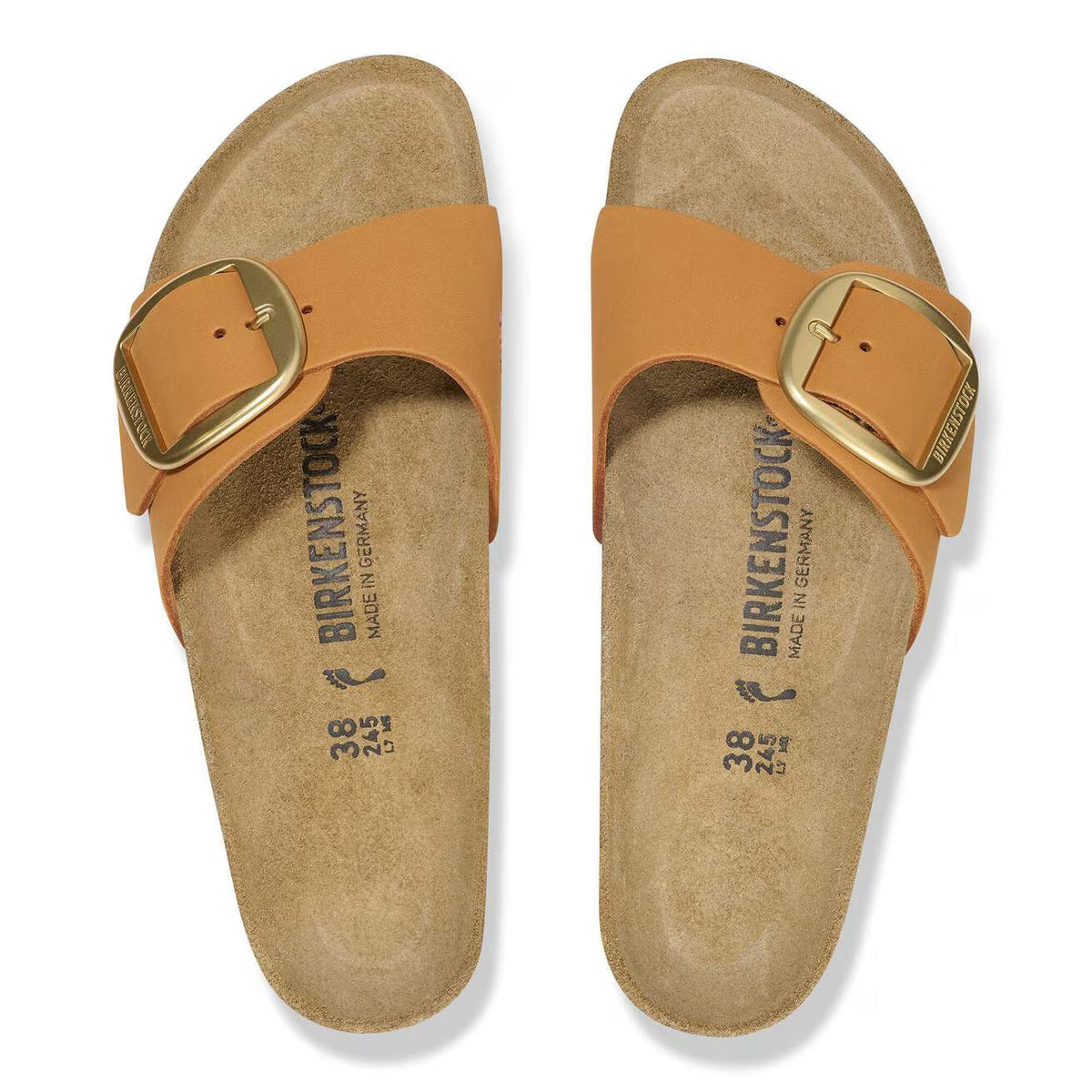 Birkenstock Unisex Madrid Big Buckle Natural Leather Burnt Orange