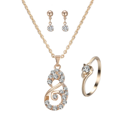 Radiant Heart Pendant Jewelry Set | Sparkling Rhinestone Necklace & Earrings Suite | Romantic Crystal Heart Jewelry for Women | Elegant Anniversary & Wedding Gift Set