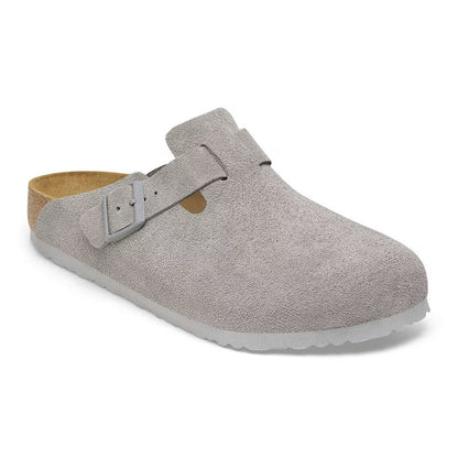 Birkenstock Unisex Boston Bs Suede Leather Stone Coin