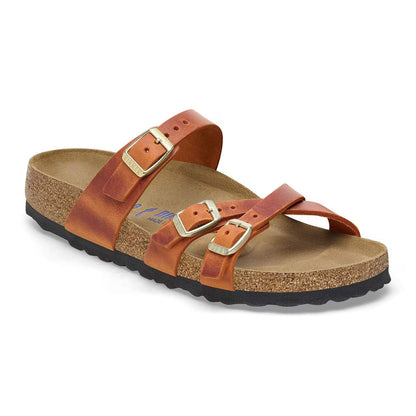Birkenstock Unisex Franca Natural Leather soft Footbed Burnt Orange