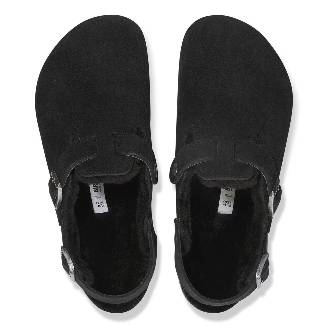 Birkenstock Unisex Tokio Inside Shearling Suede Leather Black